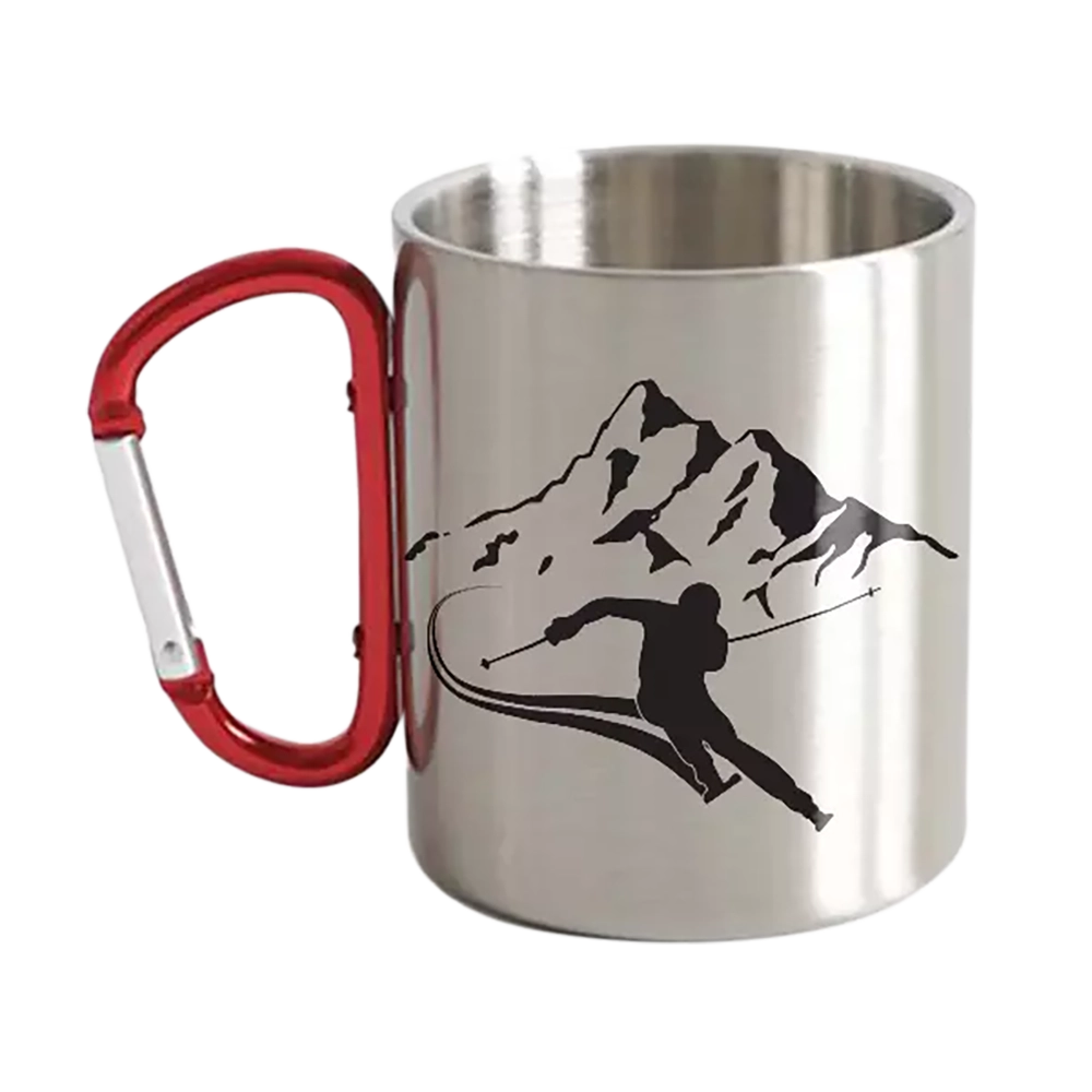 Run From The Avalanche Stainless Steel Double Wall Carabiner Mug 12oz