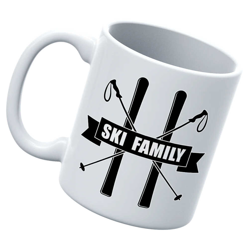 Ski Family White Coffee Mug