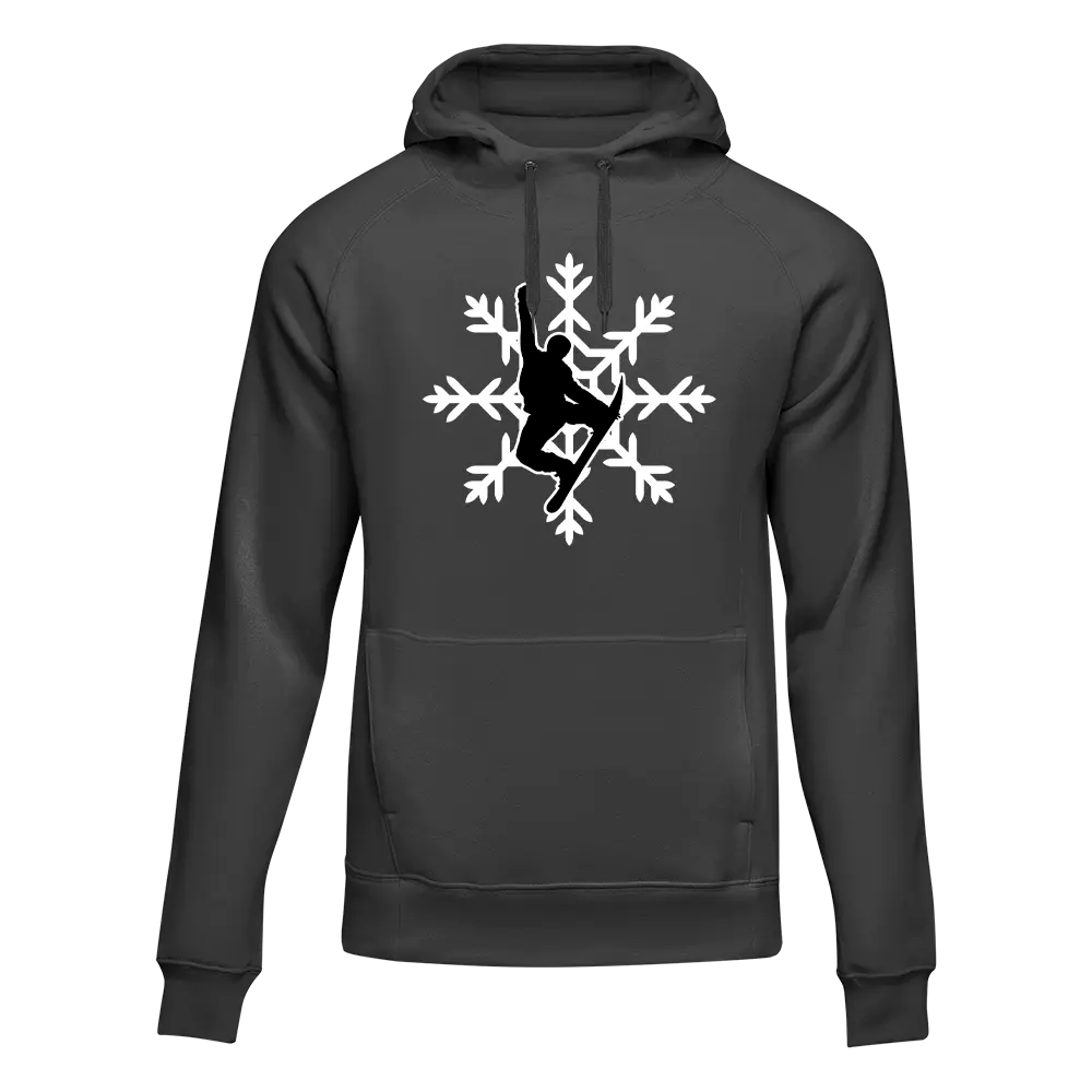 Snowboard Snowflake Adult Fleece Hooded Sweatshirt