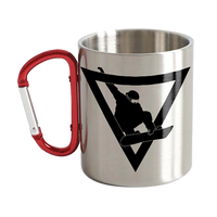 Thumbnail for Snowboarder Geometry Stainless Steel Double Wall Carabiner Mug 12oz