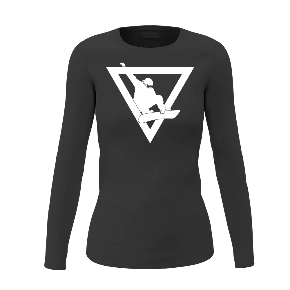 Never Underestimate An Old Snowboarder Women Long Sleeve Shirt