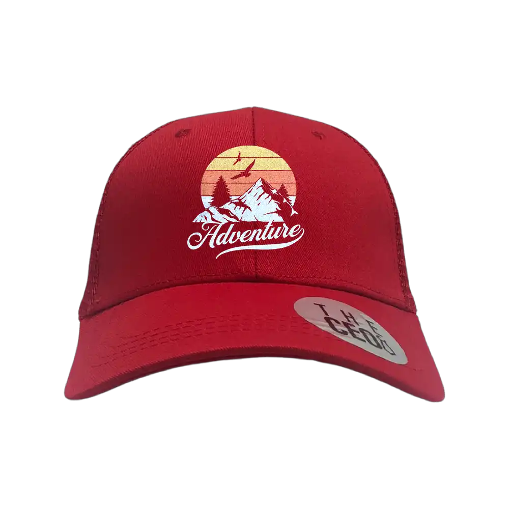 The Mountains Are Calling Embroidered Trucker Hat