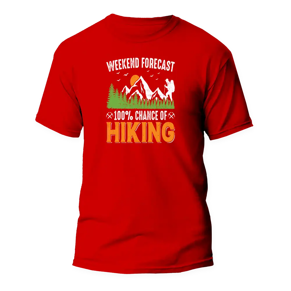 Weekend Forecast 100% Hiking Man T-Shirt