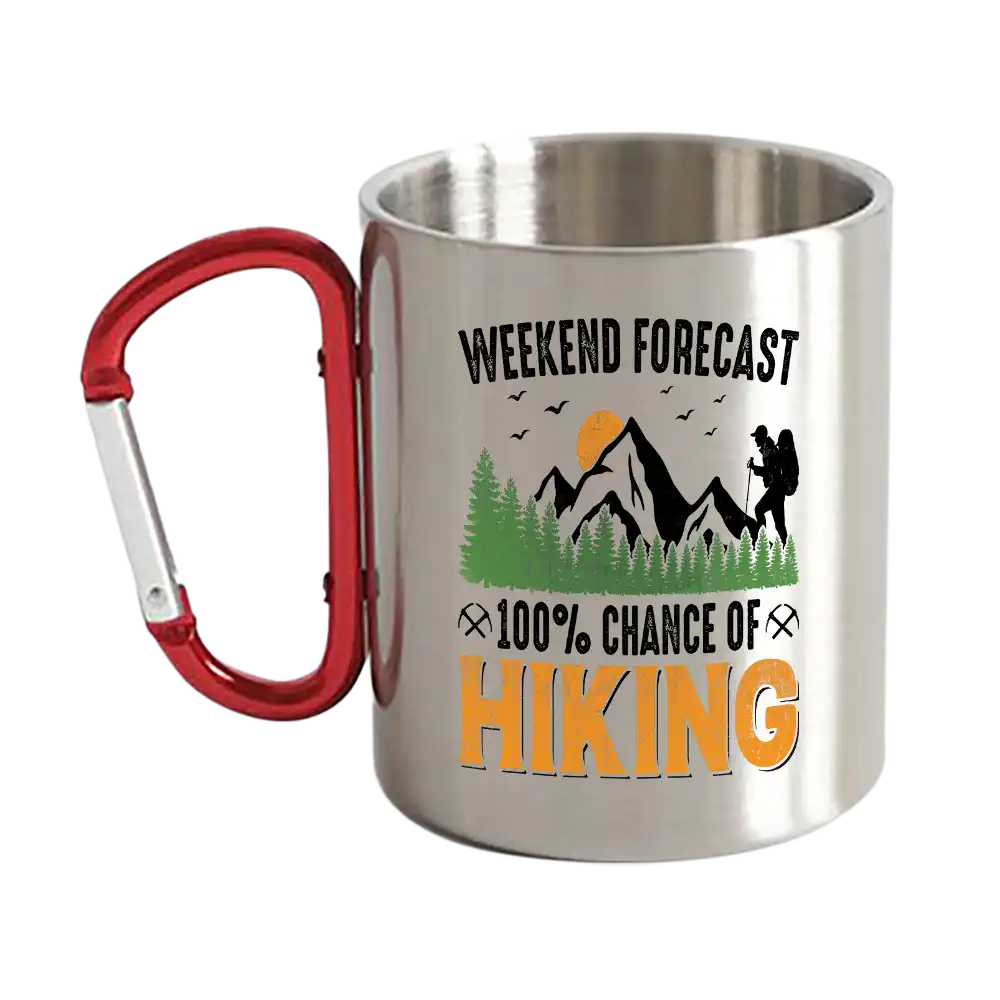 Weekend Forecast 100% Hiking Carabiner Mug 12oz