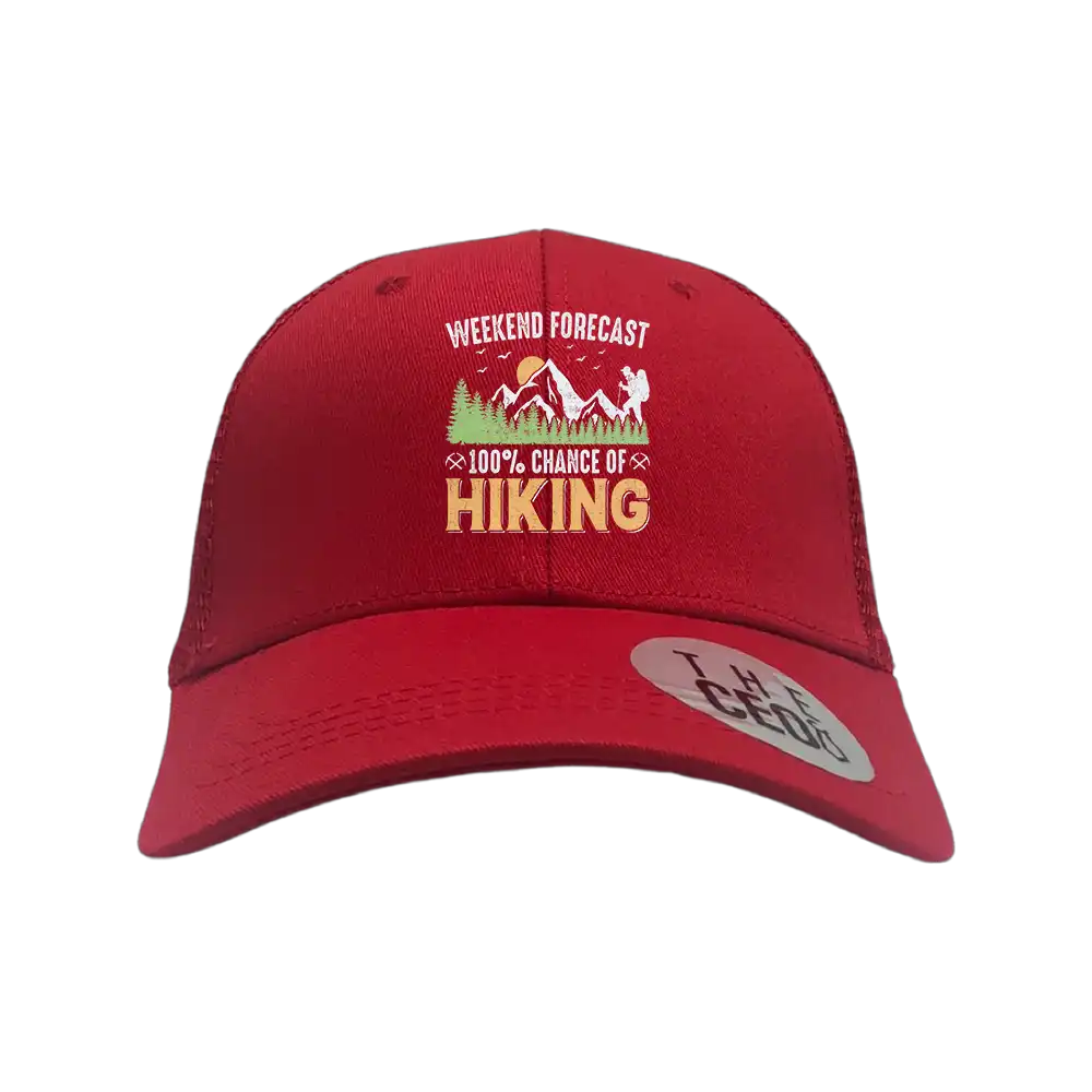 Weekend Forecast 100% Hiking Embroidered Trucker Hat