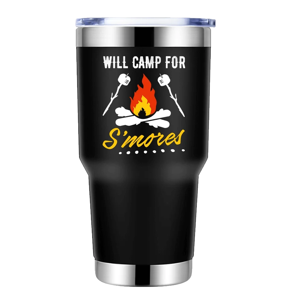 Will Camp For Smores 30oz Stainless Steel Tumbler