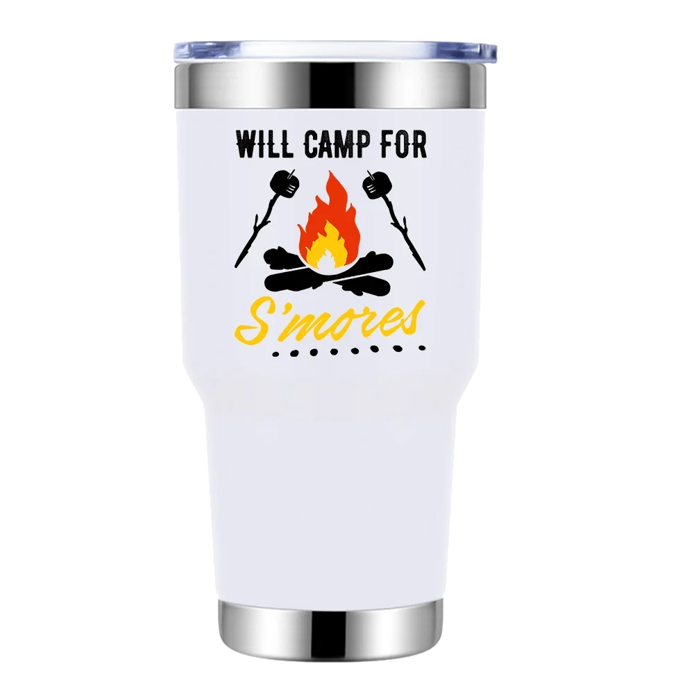 Will Camp For Smores 30oz Stainless Steel Tumbler