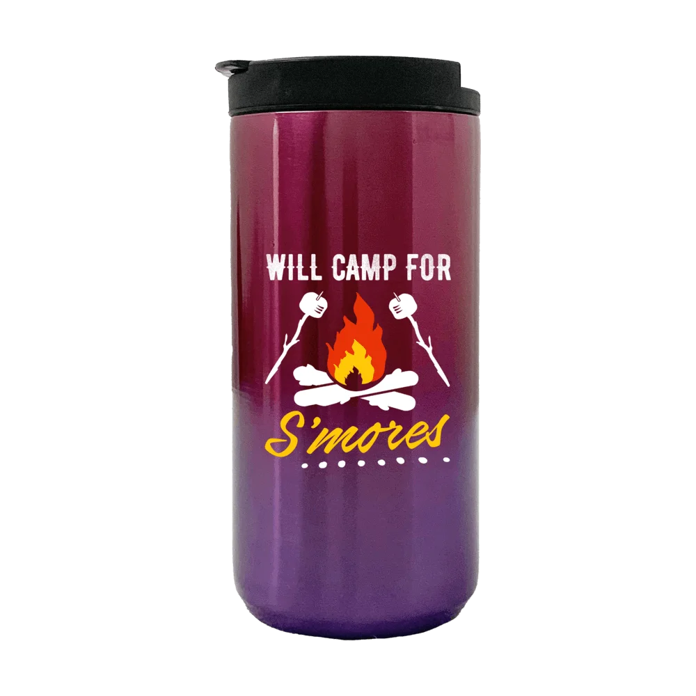 Will Camp For Smores Camping 14oz Coffee Tumbler