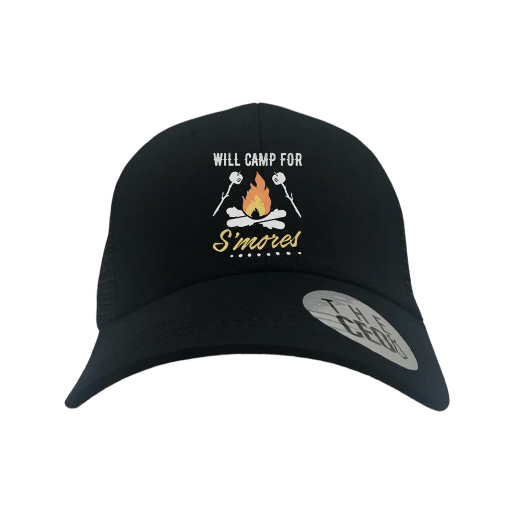 Will Camp For Smores Embroidered Trucker Hat