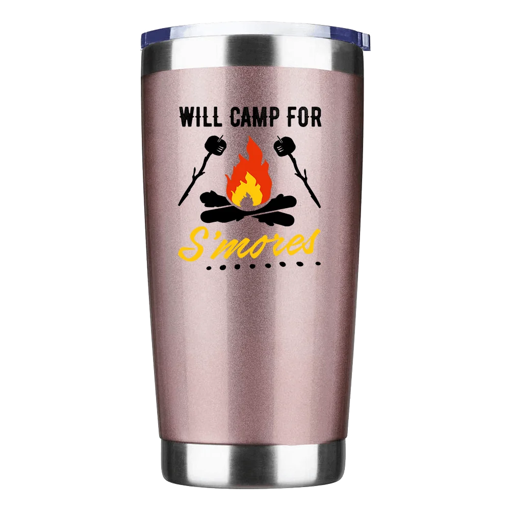 Will Camp For Smores Insulated Vacuum Sealed Tumbler