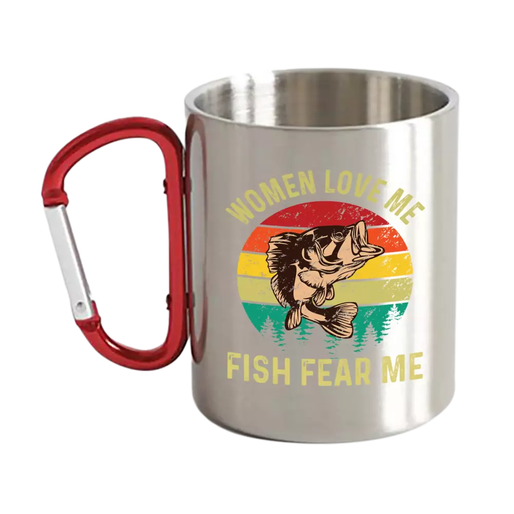 Women Love Me Fish Hate Me Carabiner Mug 12oz