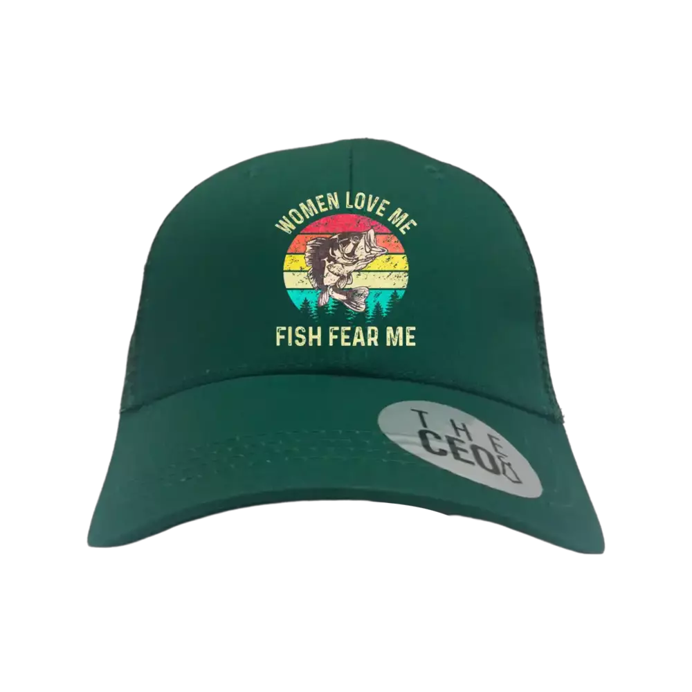 Women Love Me Fish Hate Me Printed Trucker Hat