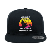 Thumbnail for World's Okayest Fisherman Printed Flat Bill Cap