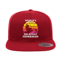 Thumbnail for World's Okayest Fisherman Printed Flat Bill Cap