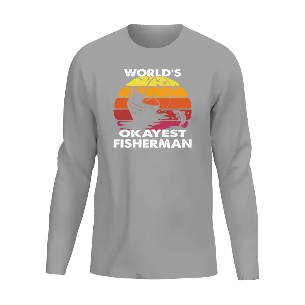 World's Okayest Fisherman Men Long Sleeve Shirt
