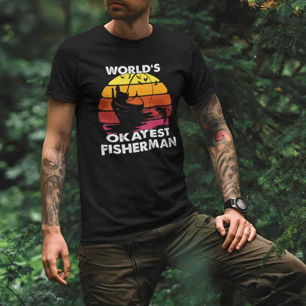 World's Okayest Fisherman Man T-Shirt