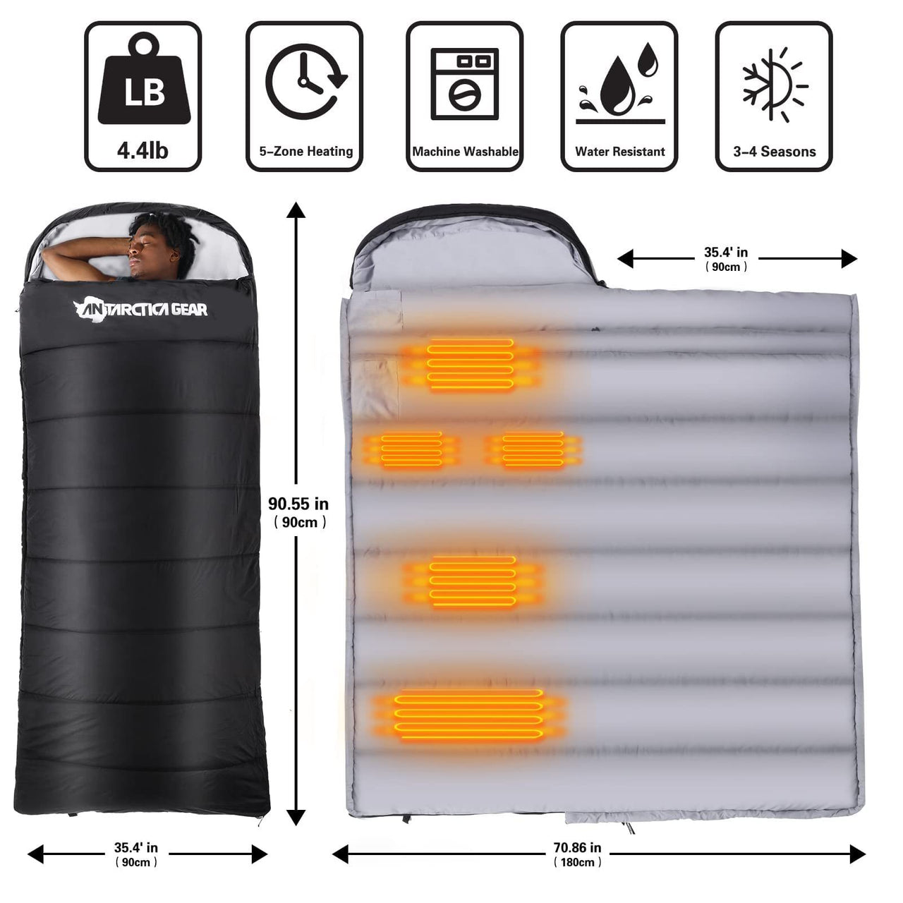 Heated Sleeping Bag – Lightweight, Water-Resistant, and Rechargeable for Outdoor Adventures