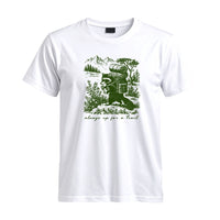 Thumbnail for May include a White Always Up for a Trail T-Shirt featuring a funny hiking graphic for nature lovers, campers, backpackers, and outdoor adventure enthusiasts.
