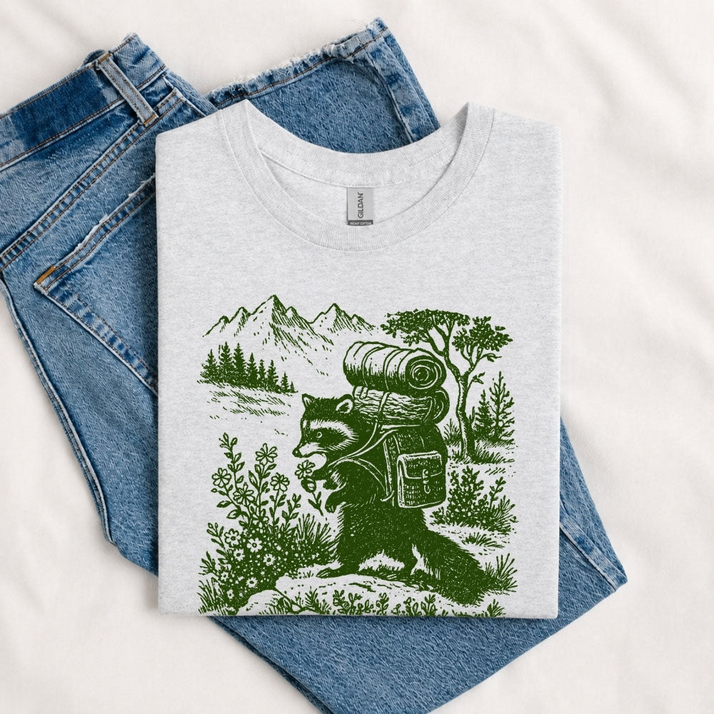 May include a Sport Grey Always Up for a Trail T-Shirt featuring a funny hiking graphic for nature lovers, campers, backpackers, and outdoor adventure enthusiasts.