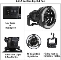 Thumbnail for 2-in-1 Portable Camping Tent Light And Fan For Outdoor