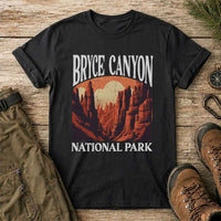 Thumbnail for May include a Black Bryce Canyon National Park Utah hiking graphic on a casual t-shirt for hikers, campers, travelers, and outdoor adventure lovers.