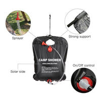 Thumbnail for 20L Camping Shower Portable Compact Solar Sun Heating Bath Bag Outdoor Travel