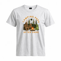 Thumbnail for May include a Sport Grey Camping Park After Dark T-Shirt featuring alien, Bigfoot, and bear camping graphics with a nighttime forest scene for campers, hikers, and outdoor adventure enthusiasts.