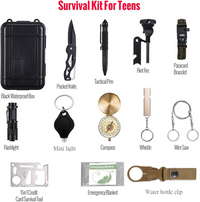 Thumbnail for 14 in 1 Outdoor Emergency Survival Gear Kit Camping Tactical Tools