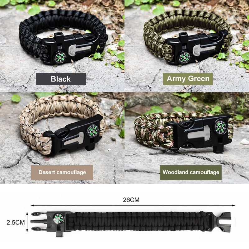 5 in 1 Outdoor Survival Paracord Bracelet