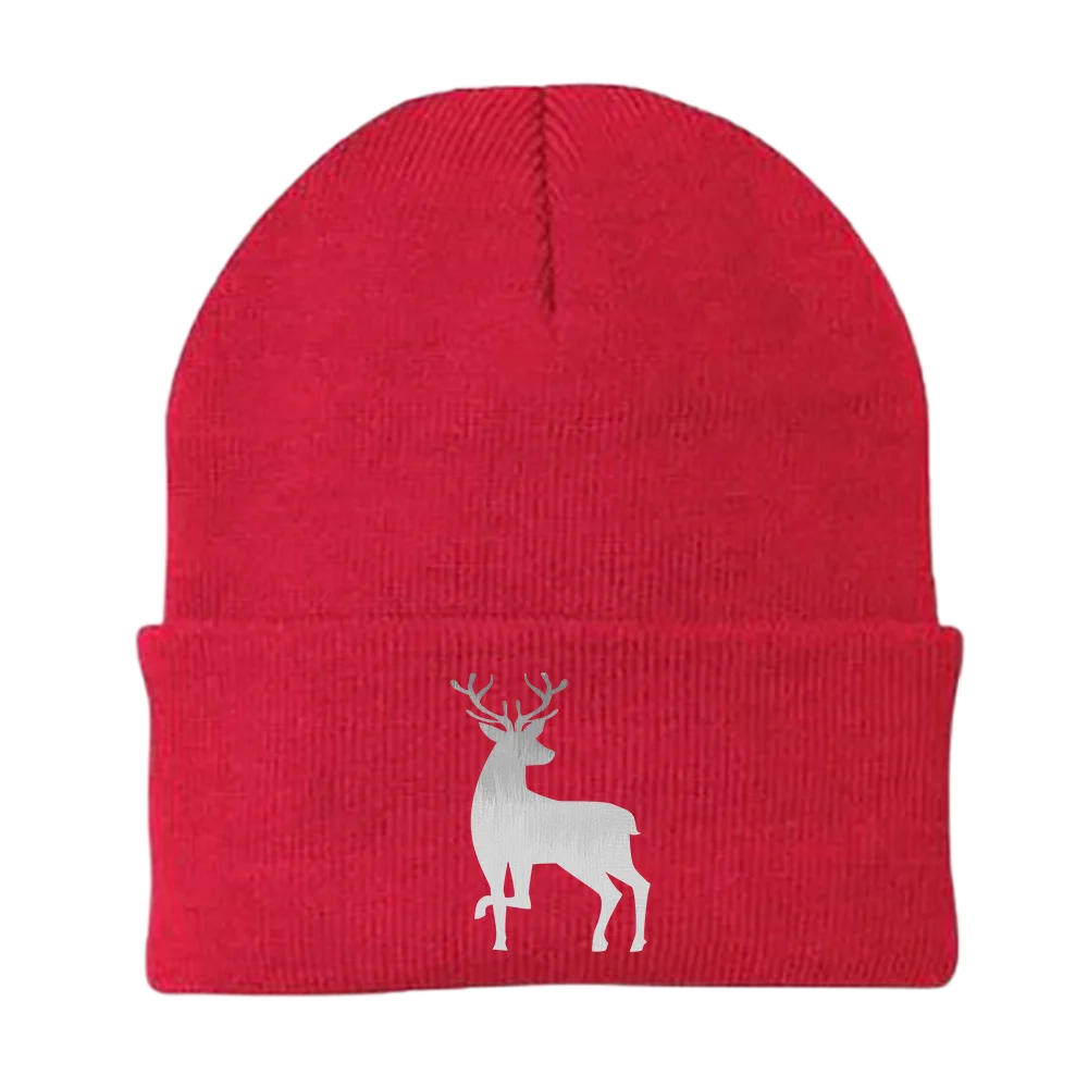Deer Color 2 Embroidered Beanie