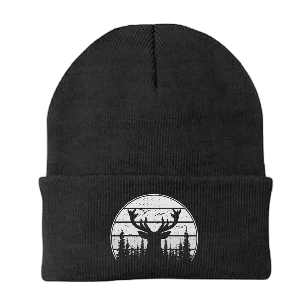 Deer Color Embroidered Beanie