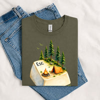 Thumbnail for May include a Military Green person wearing the Escape Button T-Shirt featuring a minimalist keyboard Escape key graphic for gamers, programmers, and tech enthusiasts.