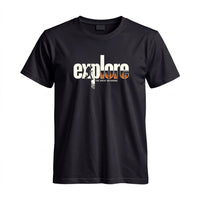 Thumbnail for May include a Black Explore the Great Outdoors T-Shirt featuring an outdoor adventure graphic for hikers, campers, backpackers, and nature lovers.