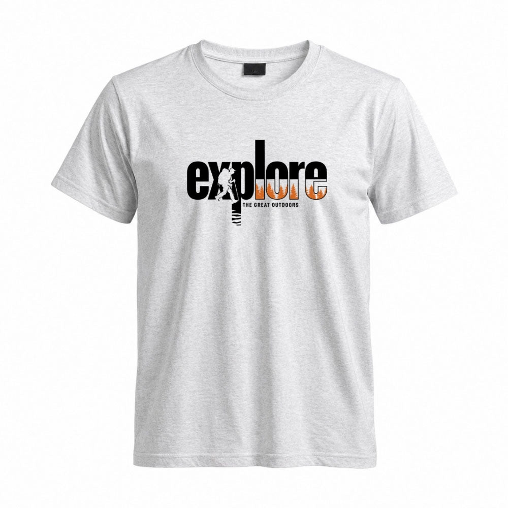 May include a Sport Grey Explore the Great Outdoors T-Shirt featuring an outdoor adventure graphic for hikers, campers, backpackers, and nature lovers.