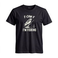 Thumbnail for May include a Black person wearing the F-CAW-F I'm Fishing Graphic T-Shirt featuring a funny fishing-themed design for anglers and outdoor enthusiasts.