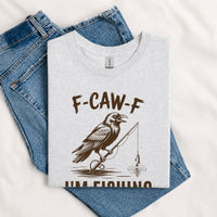 Thumbnail for May include a Sport Grey person wearing the F-CAW-F I'm Fishing Graphic T-Shirt featuring a funny fishing-themed design for anglers and outdoor enthusiasts.