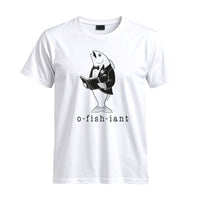 Thumbnail for May include a White funny fish pun graphic printed on a unisex T-shirt featuring an 