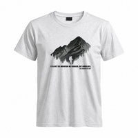 Thumbnail for May include a Sport Grey It Is Not the Mountain We Conquer but Ourselves T-Shirt featuring an inspirational mountain quote graphic for hikers, climbers, campers, and mountain lovers.