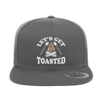 Thumbnail for Let's Get Toasted Embroidered Flat Bill Hat