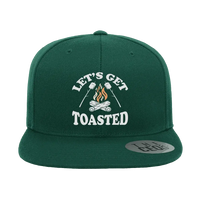 Thumbnail for Let's Get Toasted Embroidered Flat Bill Hat