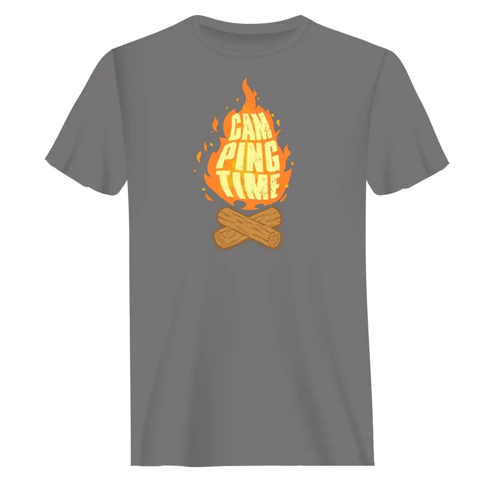 Camp Fire Man T-Shirt - Grey