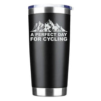 Thumbnail for Perfect Day For Cycling 20oz Insulated Vacuum Sealed Tumbler Black