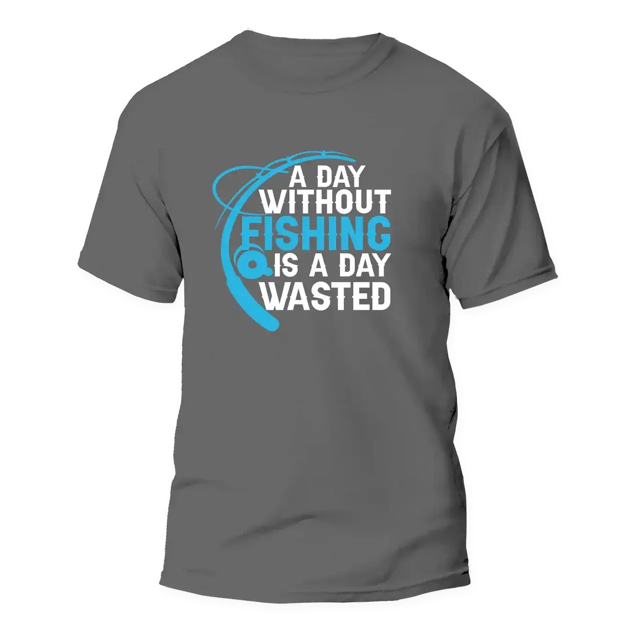 A Day Without Fishing Man T-Shirt - Grey