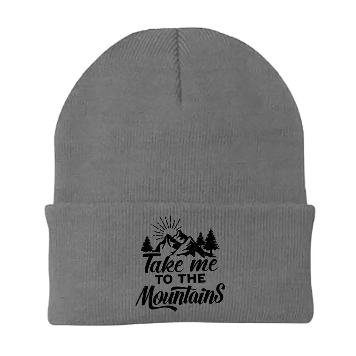 Hiking Take Me To The Mountains Embroidered Beanie