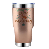 Thumbnail for Never Stop Exploring 30oz Double Wall Stainless Steel Water Tumbler Rose Gold