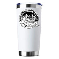 Thumbnail for Never Underestimate An Old Skier 20oz Insulated Vacuum Sealed Tumbler