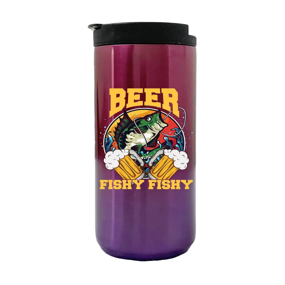 Beer Fishy Fishy 2 14oz Tumbler Purple