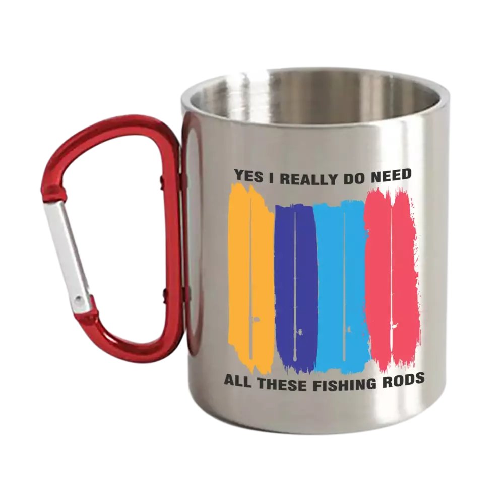 I Really Need All These Fishing Rods Carabiner Mug 12oz