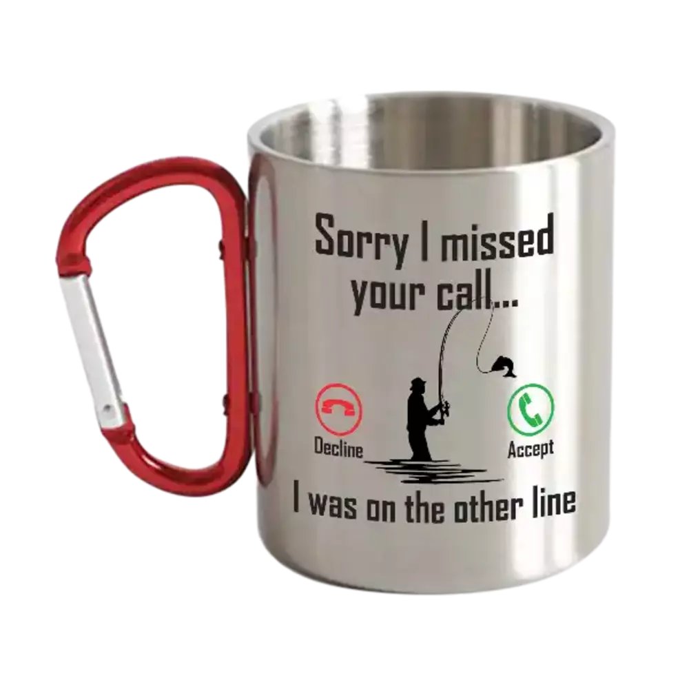 I Was On Another Line v2 Carabiner Mug 12oz