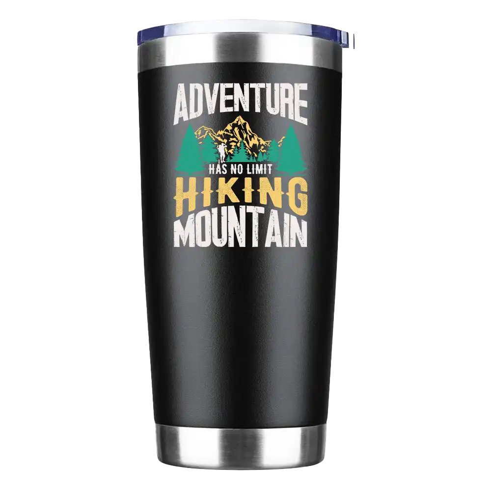 Adventure Has No Limit Hiking Mountain 20oz Tumbler black